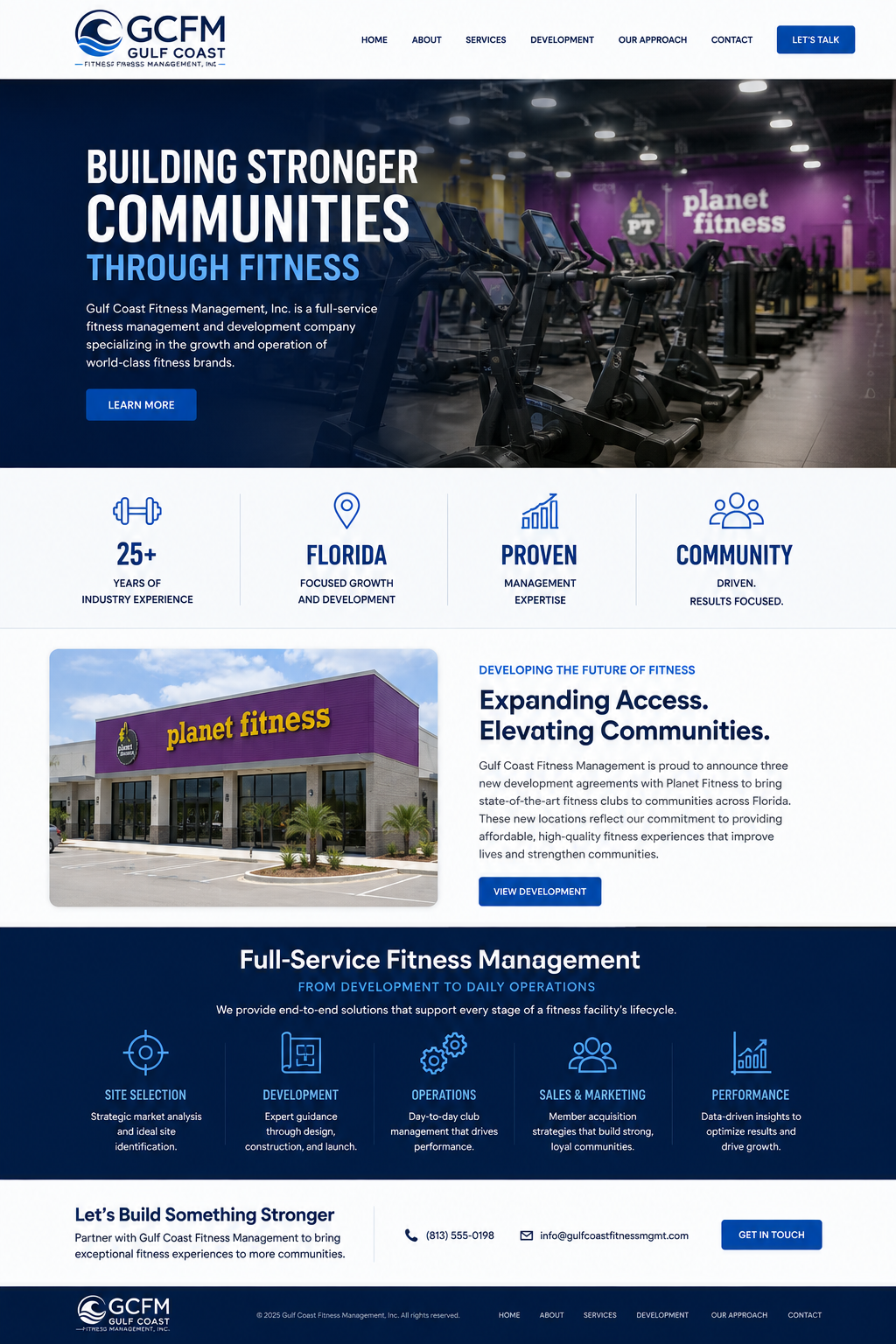 Gulf Coast Fitness Management website mockup concept 1