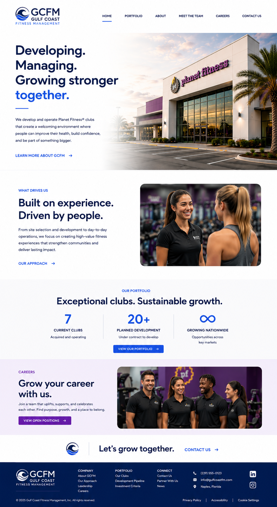 Gulf Coast Fitness Management website mockup concept 2