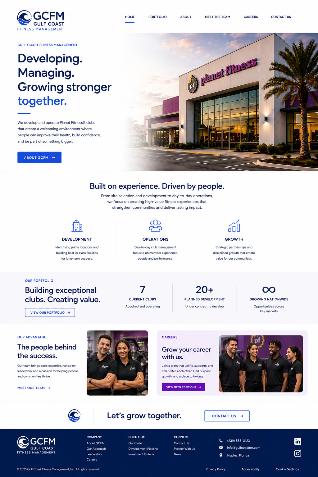 Gulf Coast Fitness Management website mockup concept 2