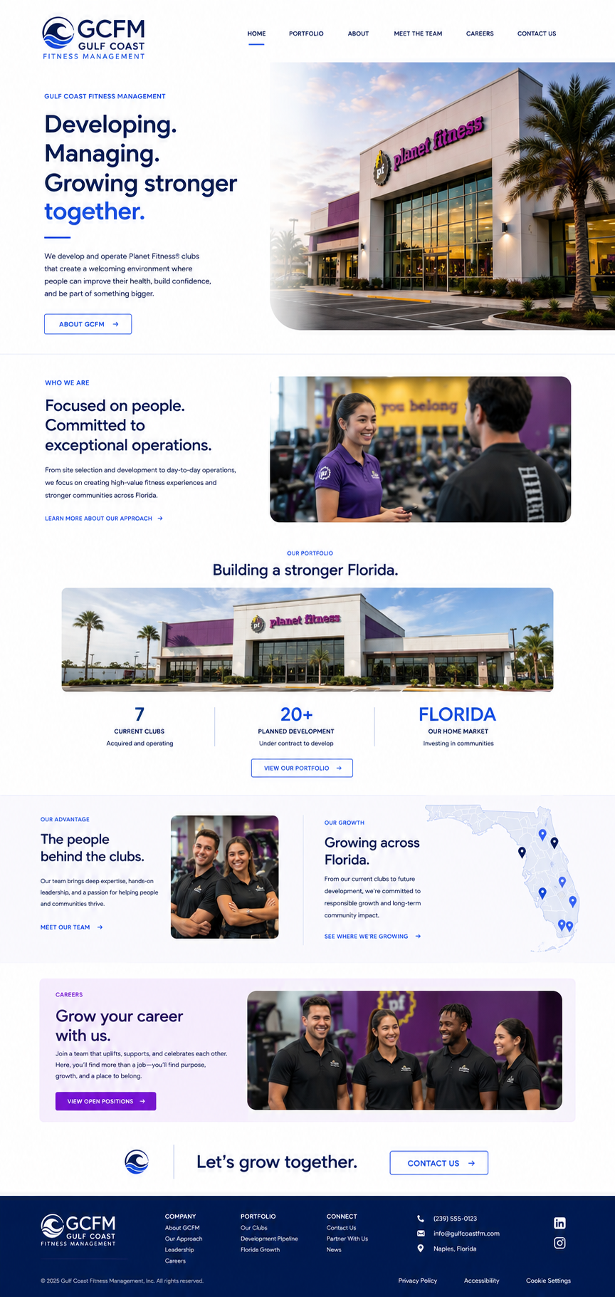 Gulf Coast Fitness Management website mockup concept 2