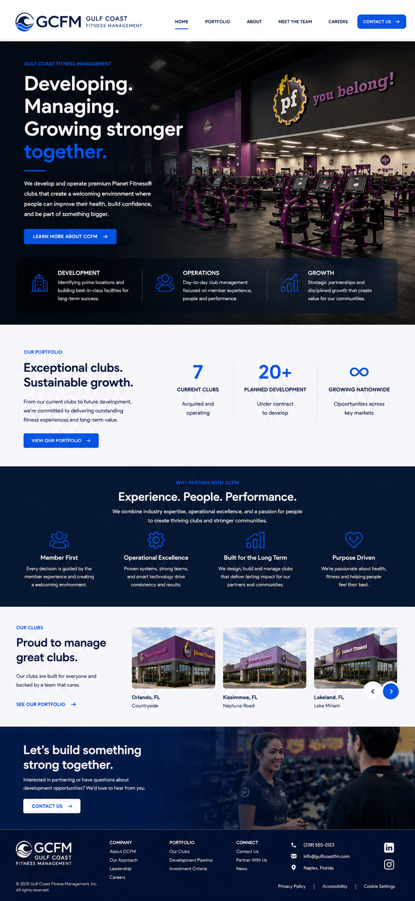 Gulf Coast Fitness Management website mockup concept 2