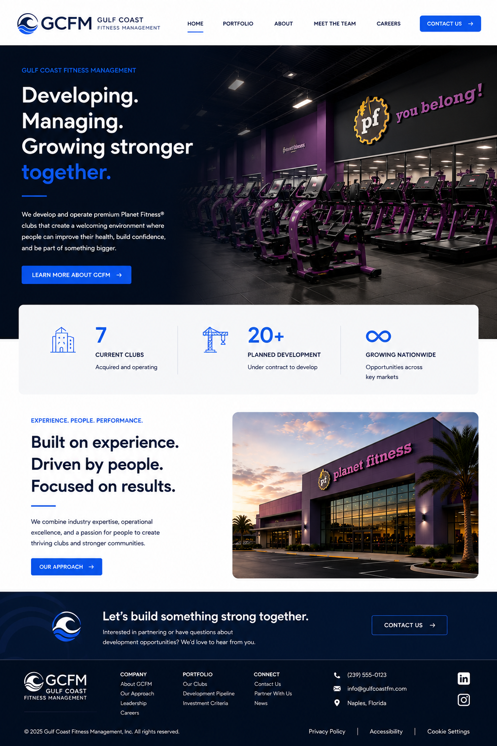 Gulf Coast Fitness Management website mockup concept 2